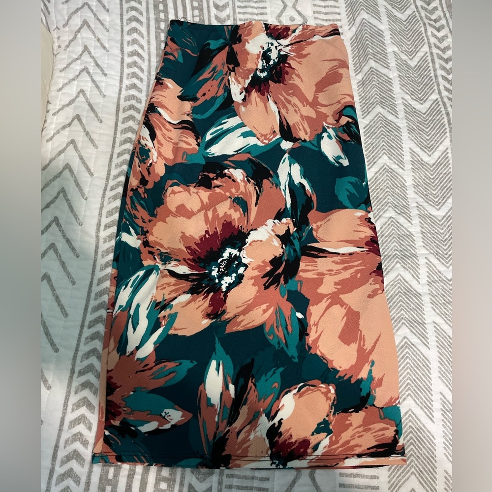 Rainbow floral skirt small